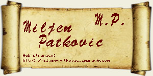 Miljen Patković vizit kartica